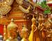 Gold face of Buddha statue in Doi Suthep temple, Chiang Mai, Thailand. 