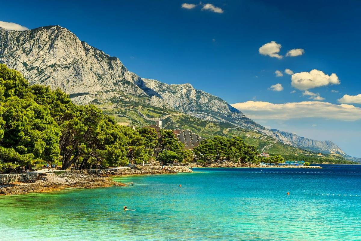 Beautiful bay and beach,Brela,Makarska riviera,Dalmatia,Croatia,Europe