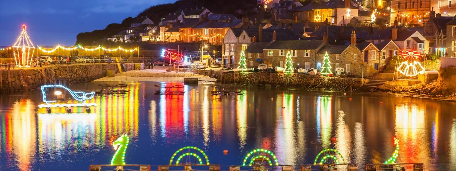 Mousehole Christmas Lights Cornwall