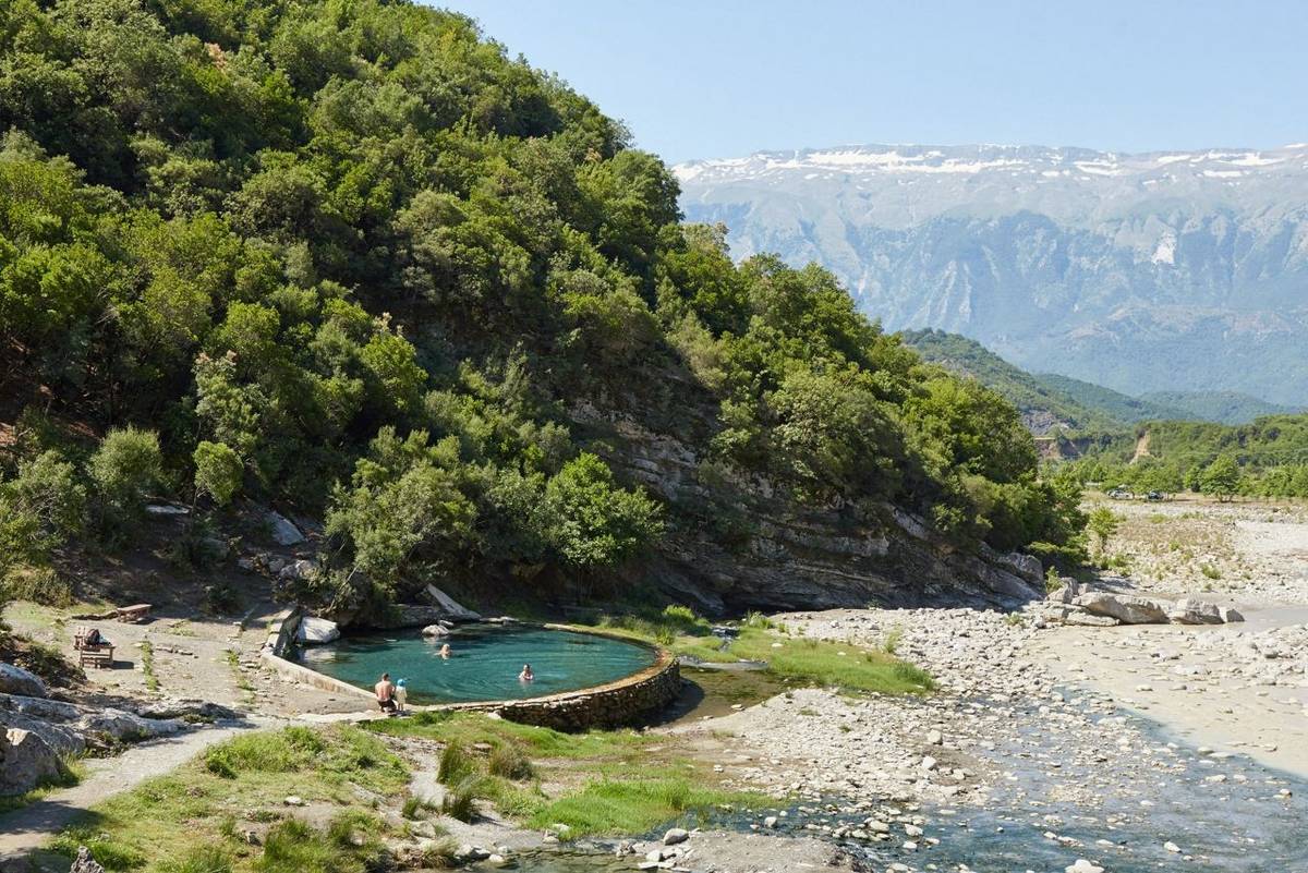 Permet, the southern Albanian town known for its big rock and thermal springs. High quality photo