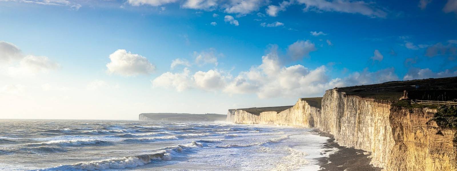 Panorama of Seven sisters in England, UK