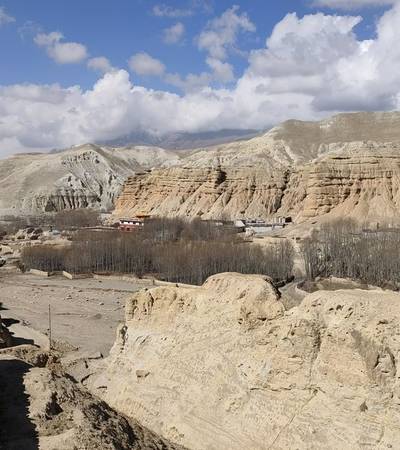 View from Jhong caves located north of Lo Manthang