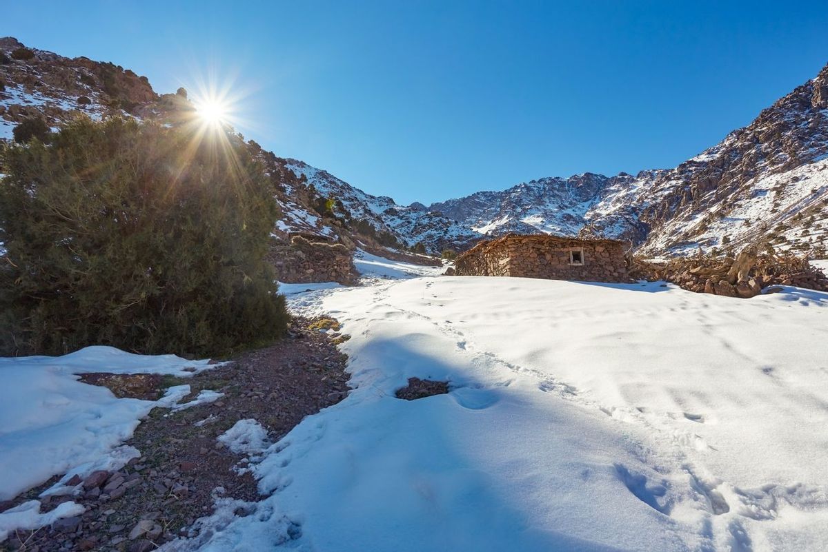 Hiking trail to the top of Mount Toubkal - Morocco