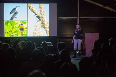 Kerrie Porteous giving a talk on Madagascar Image