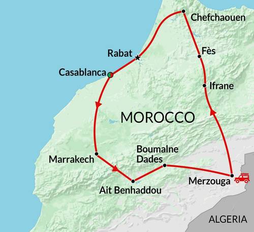 CASABLANCA to CASABLANCA (9 days) Moroccan Highlights 2025
