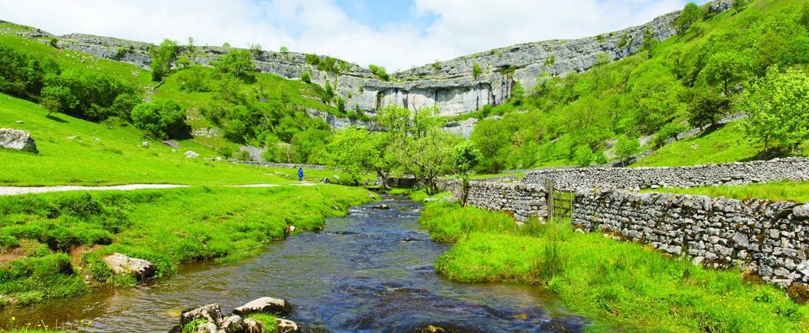 Malham Cove in the Southern Yorkshire Dales National Park England UK popular visitor attraction