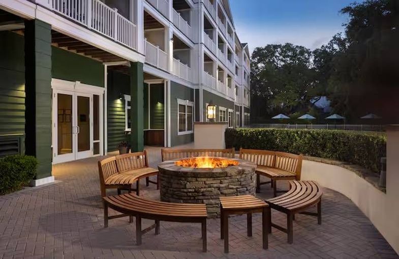 Hampton Inn & Suites Jekyll Island fire pit.jpg