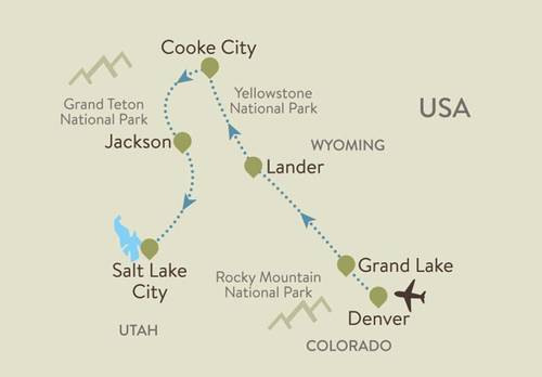 American Rockies Itinerary Map