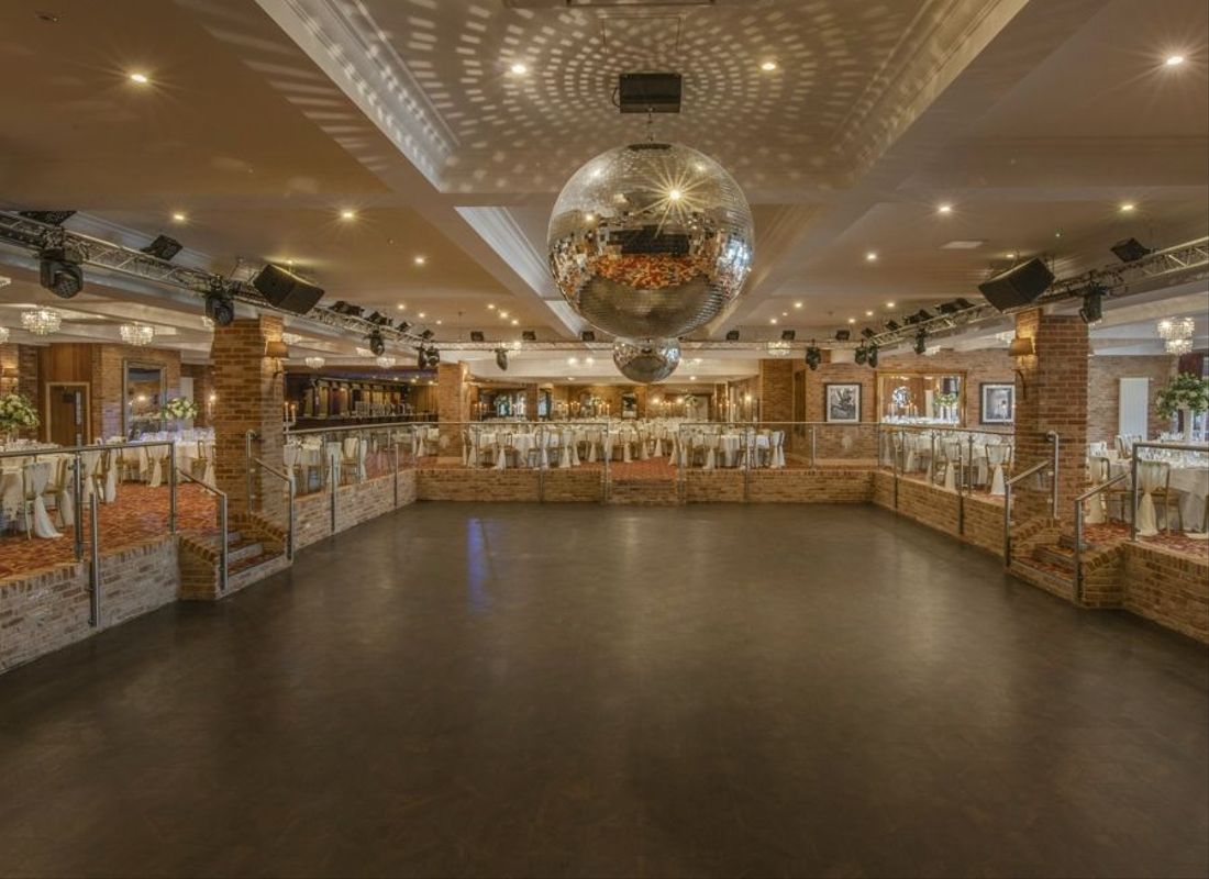 Dance floor of The Grand Ballroom at Old Thorns Hotel