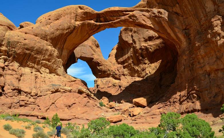 The Double Arch in Arches National Park, Utah