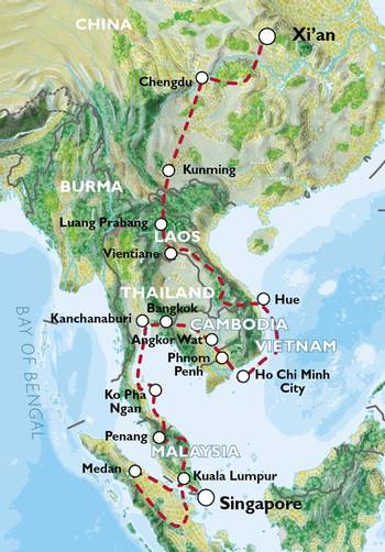 XI'AN to SINGAPORE (73 days) Indochina Encompassed
