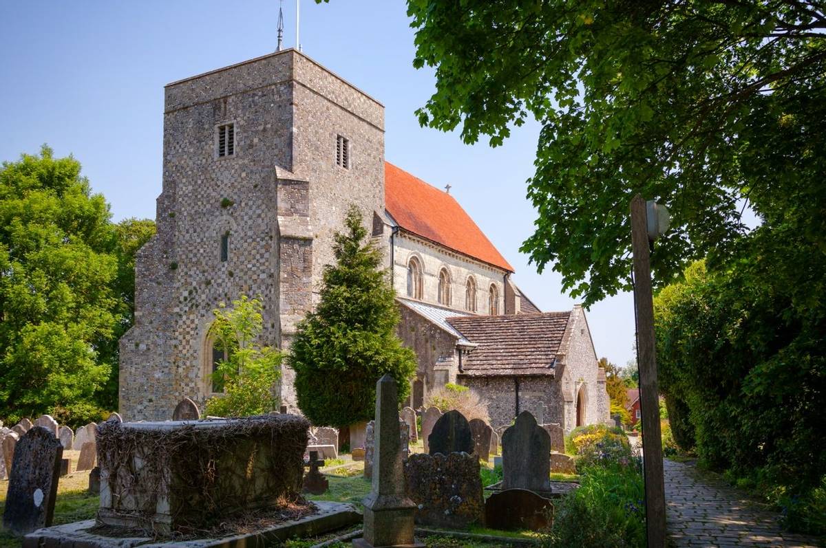 St Andrew and St Cuthman church in Steyning West Sussex South East England UK