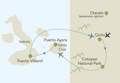 Ecuador & Galapagos Itinerary Map