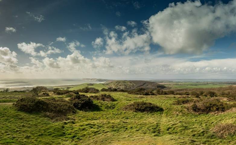 Panorama of Mottistone Down Isle of Wight