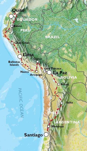 QUITO to SANTIAGO (53 days) Andes & Amazon
