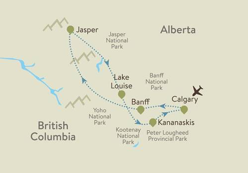 Canadian Rockies Itinerary Map