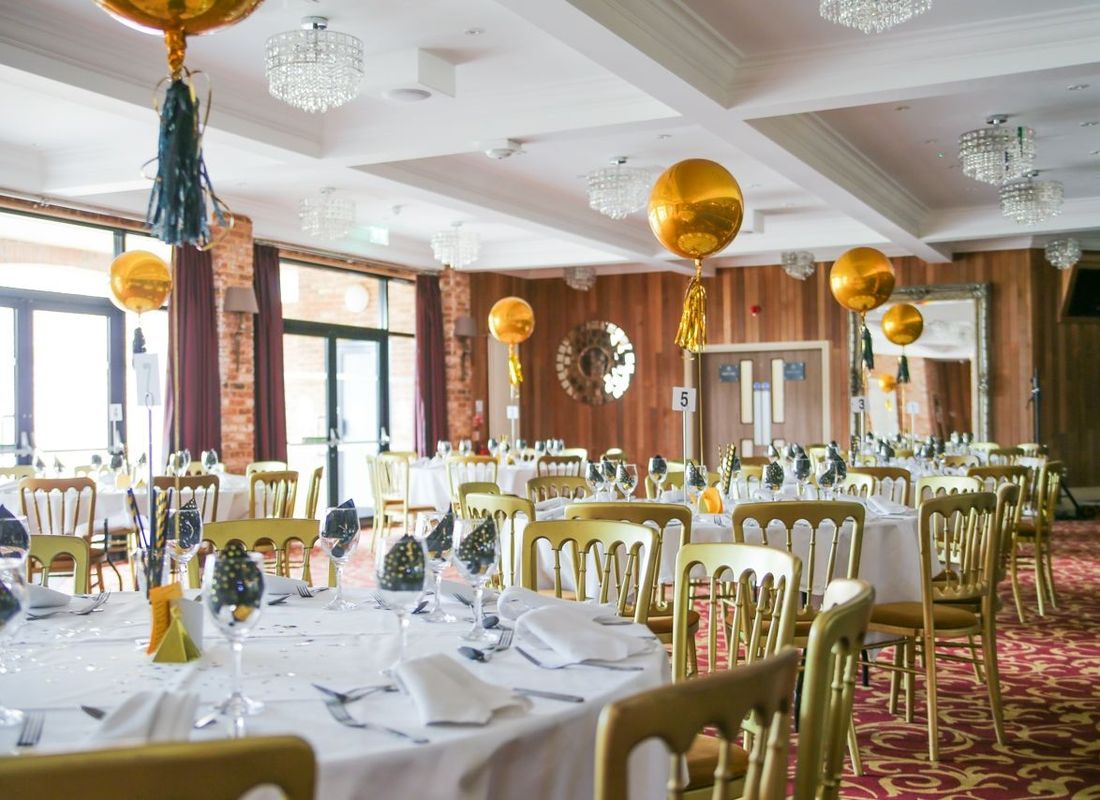 Private dining setup for a conference in The Grand Ballroom