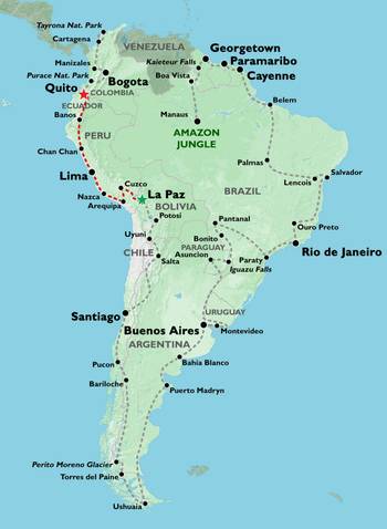 LA PAZ to QUITO (37 days) Andes & Amazon