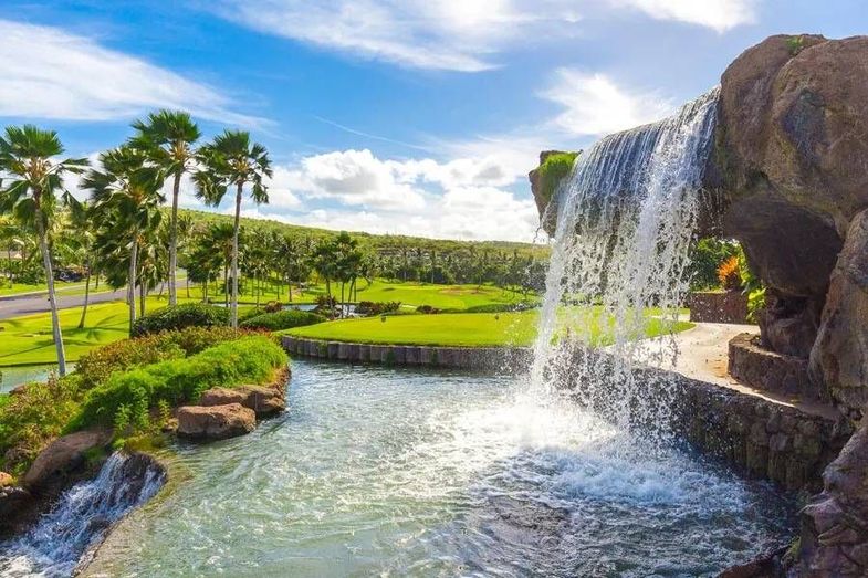 Four Seasons Resort Oahu at Ko Olina waterfall.jpg