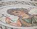 Close-up fragment of ancient religious mosaic in Kourion, Cyprus