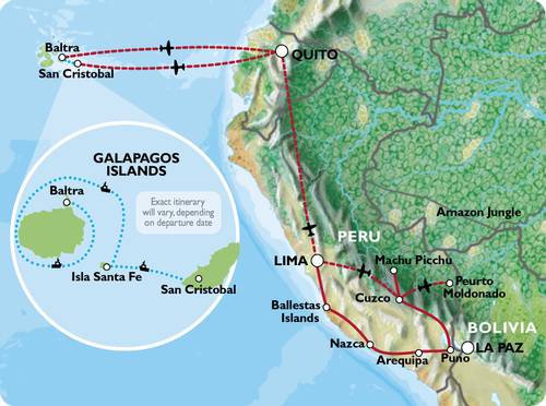 LIMA to QUITO (29 days) Incas, Amazon & Galapagos Family Adventure