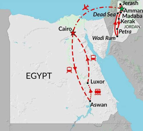 AMMAN to CAIRO (13 days) Jordan & Egypt Express