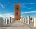 Tour Hassan tower in the square with stone columns. Made of red sandstone, important historical and tourist complex in Rabat…