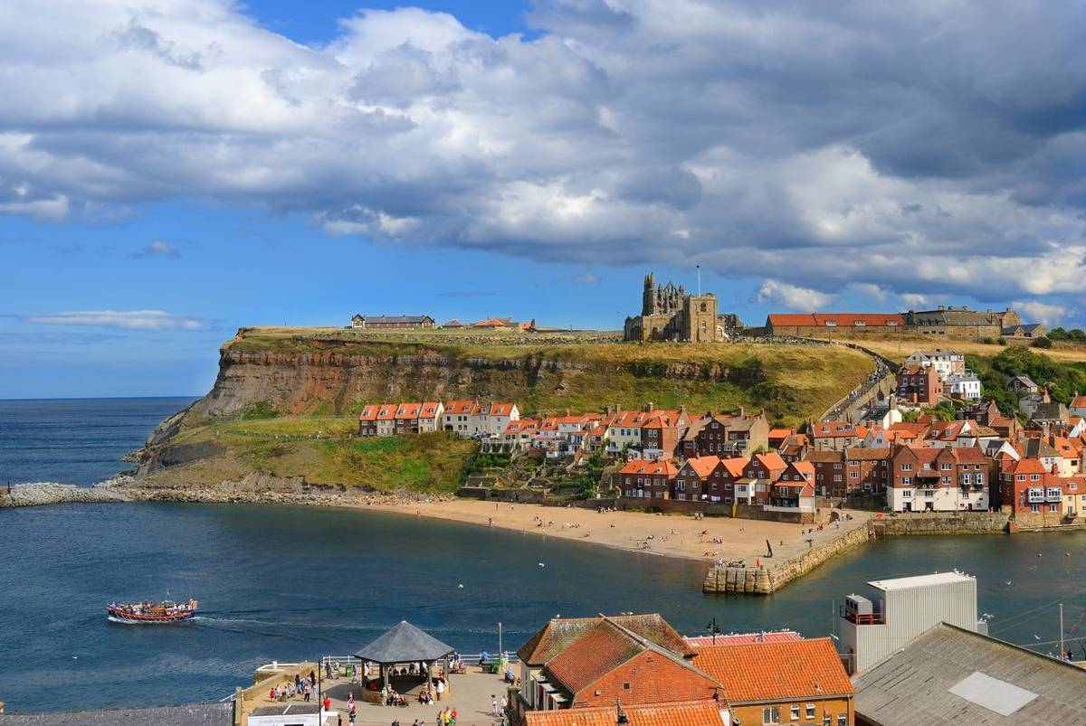 Whitby Abby on West Cliff in Whitby, England.