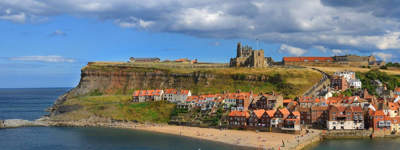 Whitby Abby on West Cliff in Whitby, England.