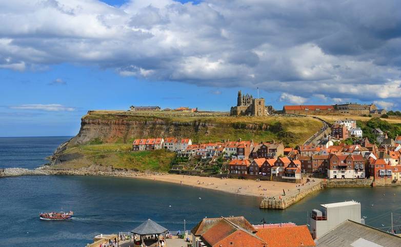 Whitby Abby on West Cliff in Whitby, England.