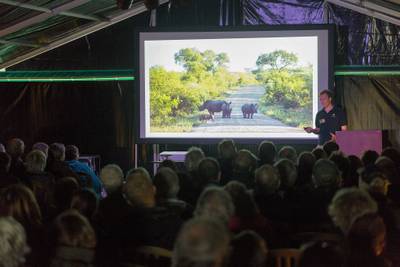 Ben Chapple giving a talk on South Africa Image