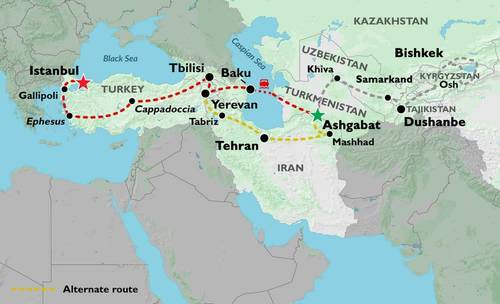 ASHGABAT to ISTANBUL (44 days) Persia & Caucasus Explorer