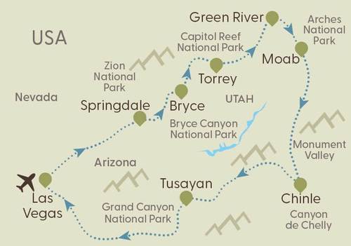 Grand Canyon Itinerary Map