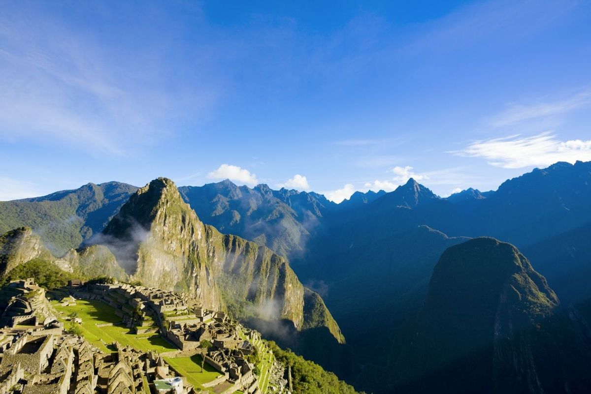 Scenic view of Machu Picchu in morning light