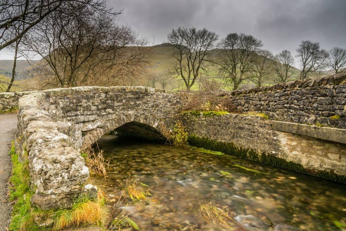 Gordale Bridge over Gordale Beck is just upstream from Janets Foss near Malham