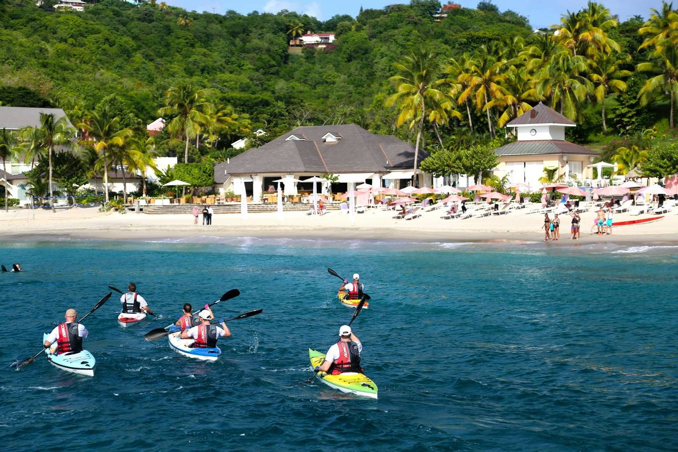 Sea kayaking at the BodyHoliday in St Lucia