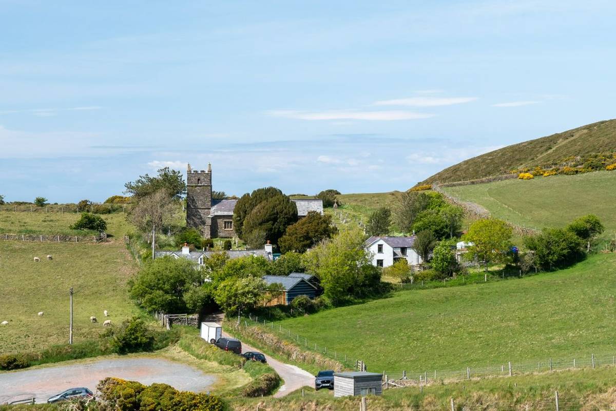St John the Evangelist church at the top of Countisbury Hill in Devon