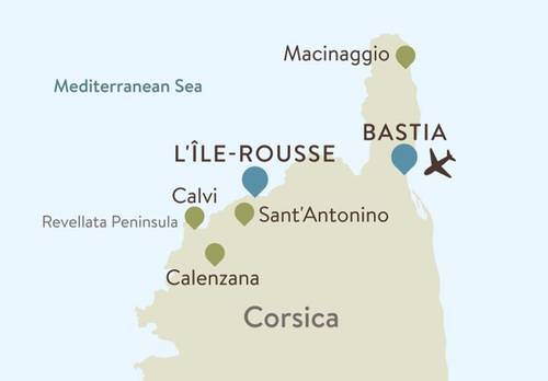 Corsica Itinerary Map