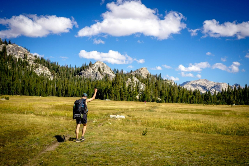 A man hiking in the mountains 