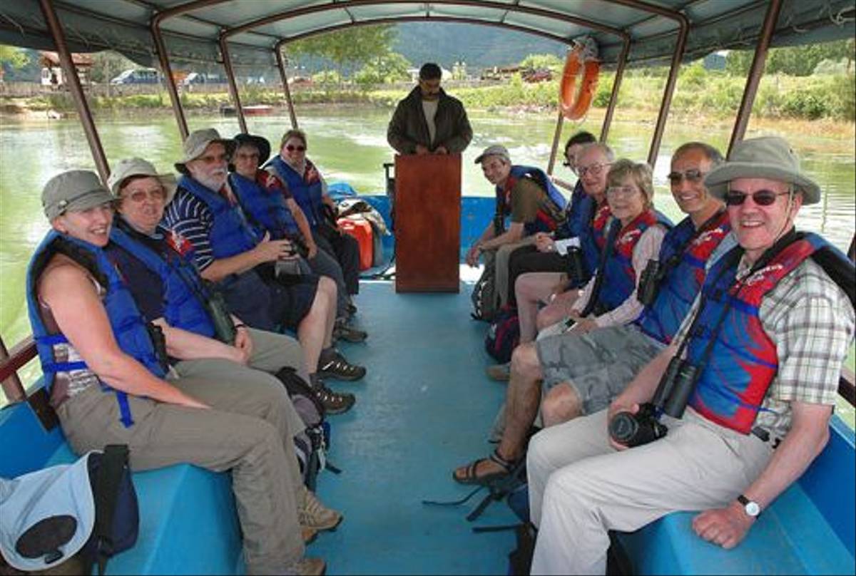 Naturetrek clients setting out onto Lake Kerkini (David Morris)