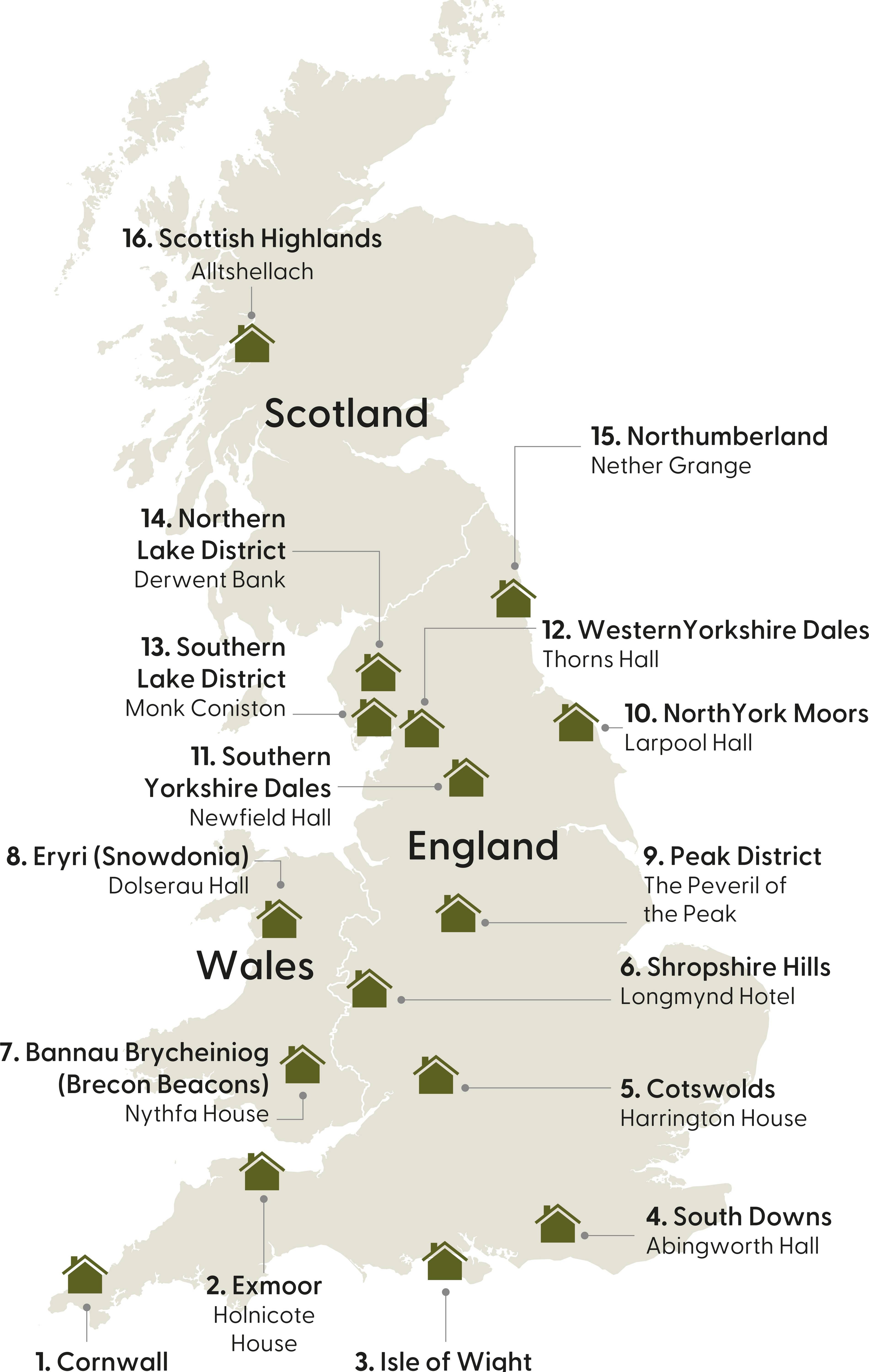 Country house location map
