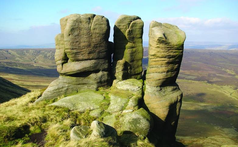The Boxing Glove Rocks on the northern edge of Kinder Scout