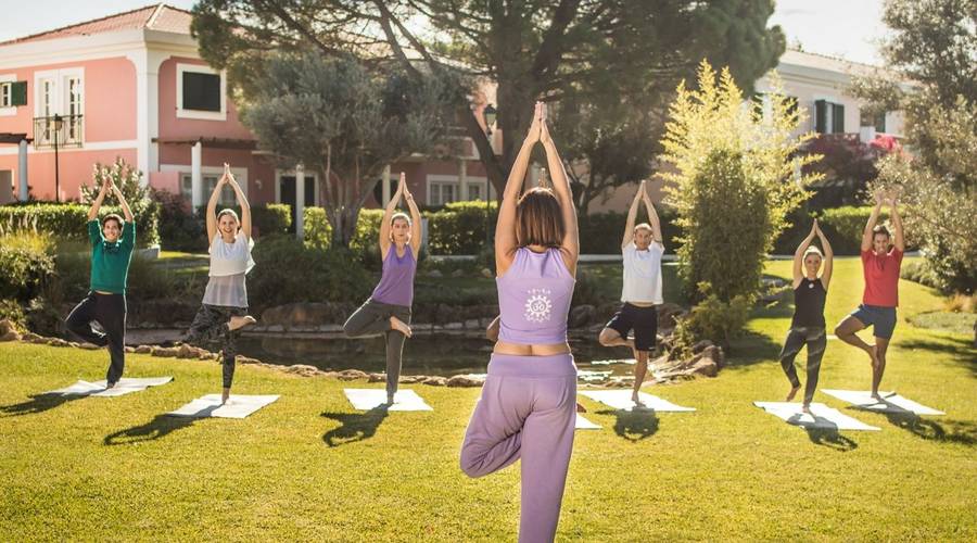 Group yoga class at Longevity Cegonha Country Club