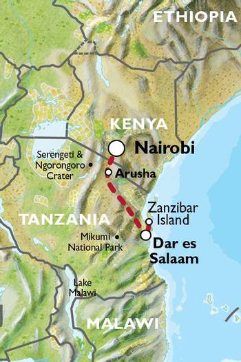 NAIROBI to DAR ES SALAAM (14 days) Gameparks & Zanzibar