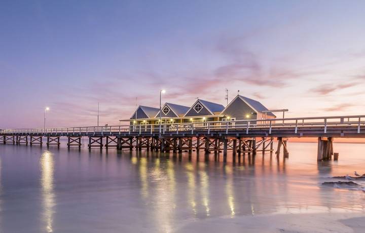 Busselton Jetty located in the Busselton Western Australia. This Jetty is 1841m long and is a local landmark. Busselton is l… Busselton Jetty located in the Busselton Western Australia. This Jetty is 1841m long and is a local landmark. Busselton is l…