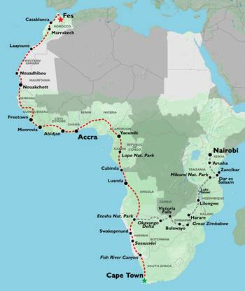 CAPE TOWN TO FES (23 weeks) Trans Africa