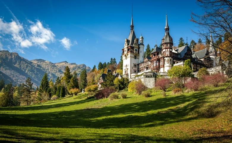 Sinaia, Romania - October 19th,2014 View of Peles castle in Sinaia, Romania, built by king Carol I of Romania. The castle is…