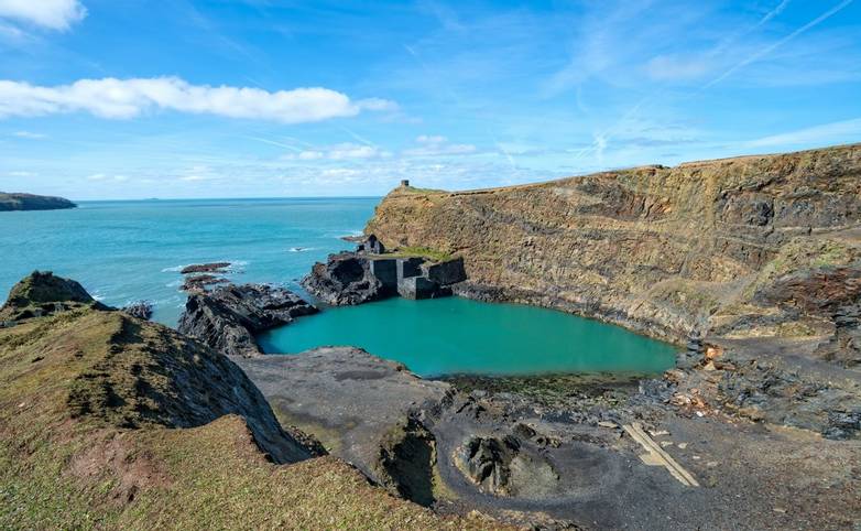 The Blue Pool at Abereiddy on the Pmebrokeshire coast in Wales