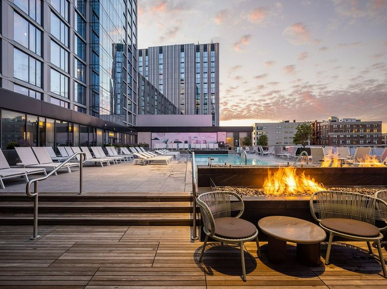 Omni Boston Hotel at the Seaport Rooftop fire pit & pool.jpg
