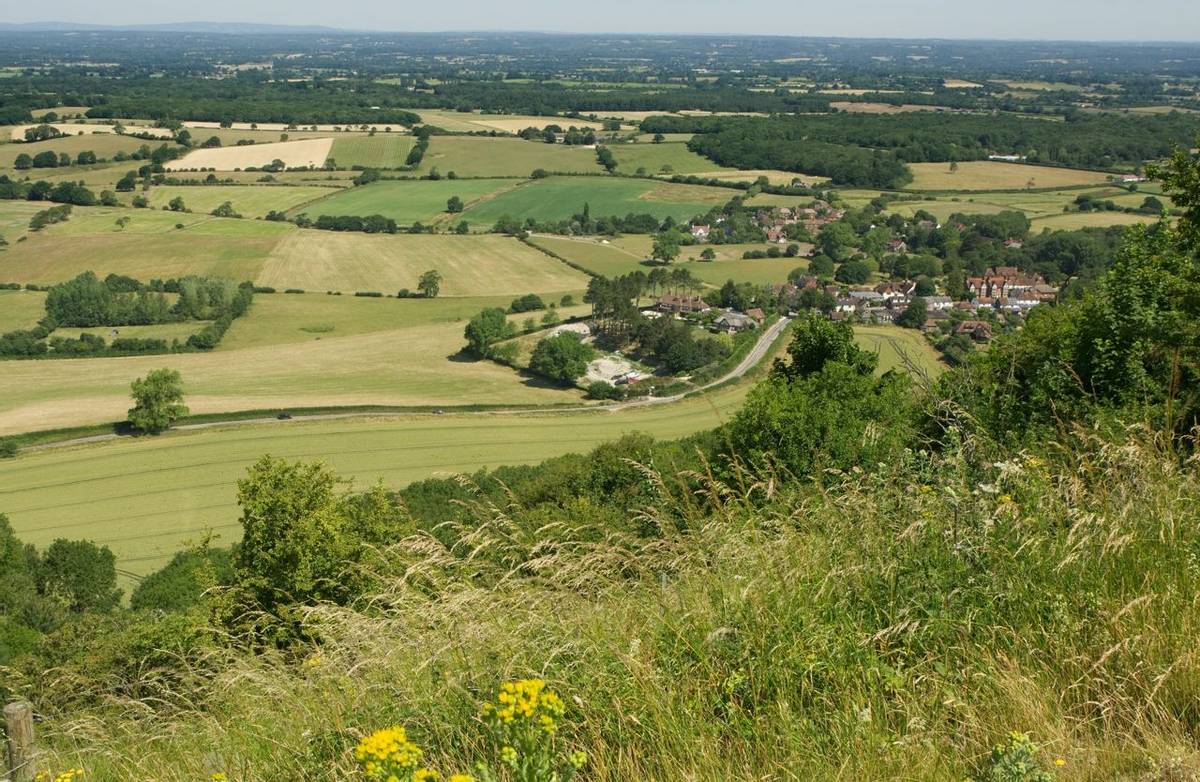 The Weald from South Downs, Sussex, England